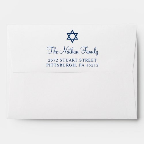 Custom Bar Mitzvah Envelope for 5x7 Invitations