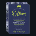 CUSTOM Bar Mitzvah modern gaming navy lime WILLIAM Invitation<br><div class="desc">*** NOTE - THE LIME GREEN TYPE Script font IS A PRINTED PICTURE *** - - - - - - - - - - - - - - - - - - - - - - - - CONTACT ME for custom "script lettering" Love the design, but would like to...</div>