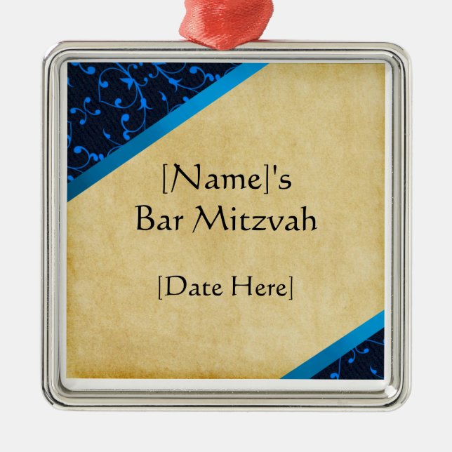 Custom Bar Mitzvah Ornament Favors (Front)