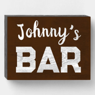 Custom Bar Personalized Wood Rustic Box sign
