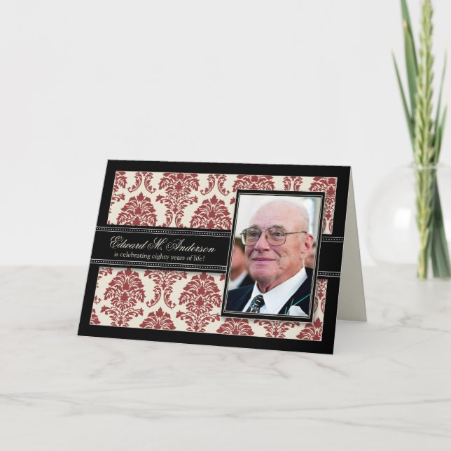 ::custom_barbara 80th birthday party invite (card) (Front)