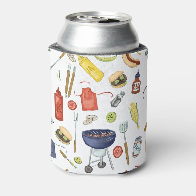 Custom Barbecue Father’s Day BBQ Grill Party Can Cooler (Can Back)