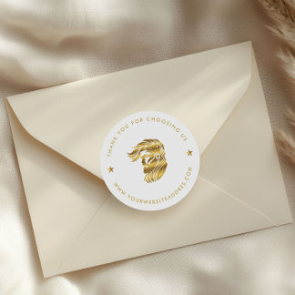 Custom Barber Logo Custom Typography Classic Round Sticker