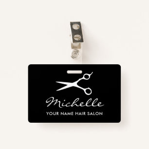 Custom barber shop and hair salon employee name badge