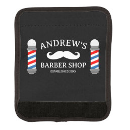 Custom barber shop luggage handle wrap for travel
