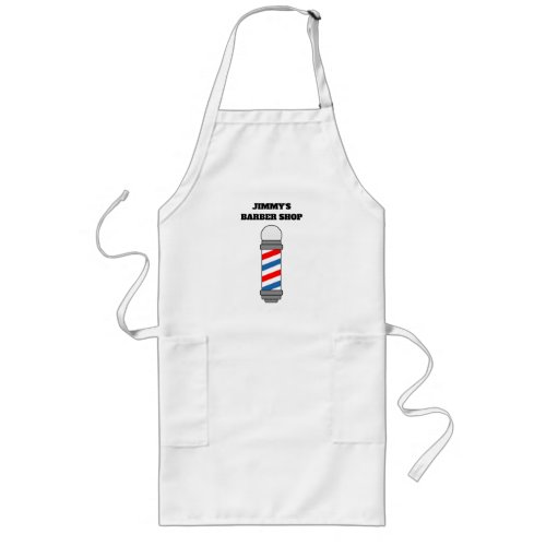 Custom barber shop pole apron for hair stylist