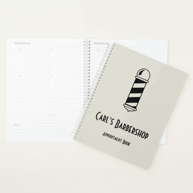 Custom Barbershop Appointment Book | Gray Planner (Display)