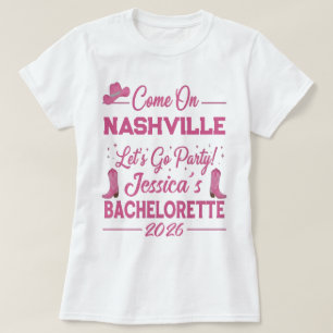 Custom Barbiecore Cowboy Bachelorette Party  T-Shirt