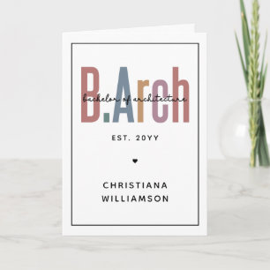 Custom BArch Bachelor of Architecture Graduation Card