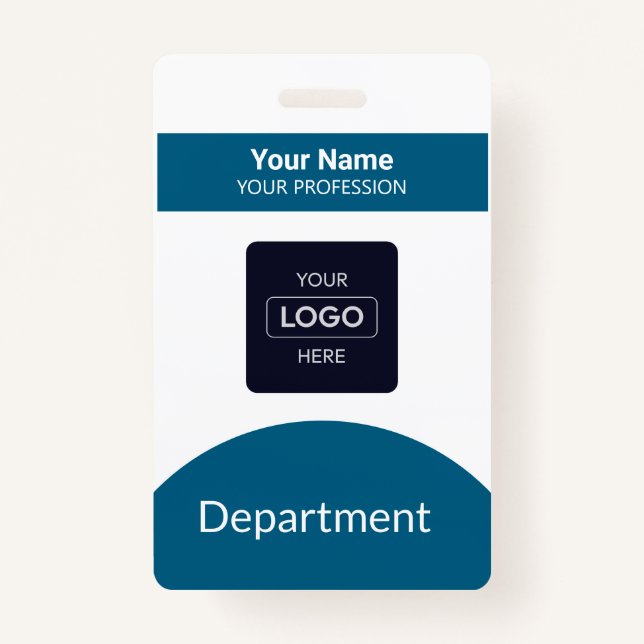 Custom Barcode Business Logo Name Badge (Front)