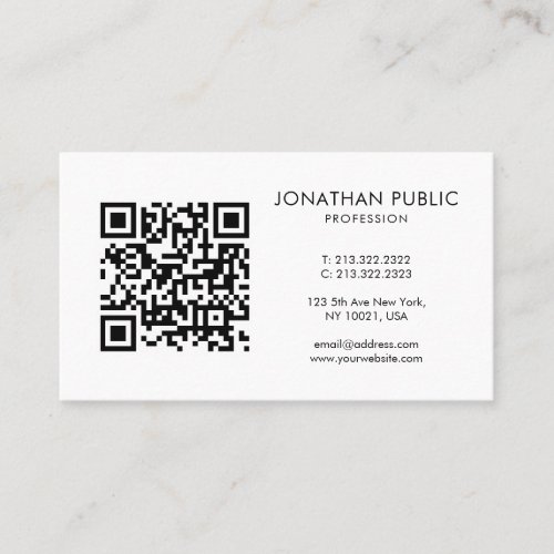 Custom Barcode QR Code Your Company Logo Here Business Card
