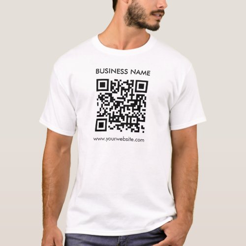 Custom Barcode Template Mens Modern QR Code T_Shirt