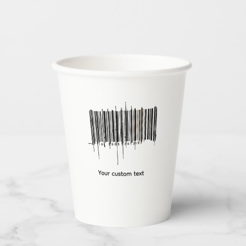 Custom Barcode Text Design Paper Cups