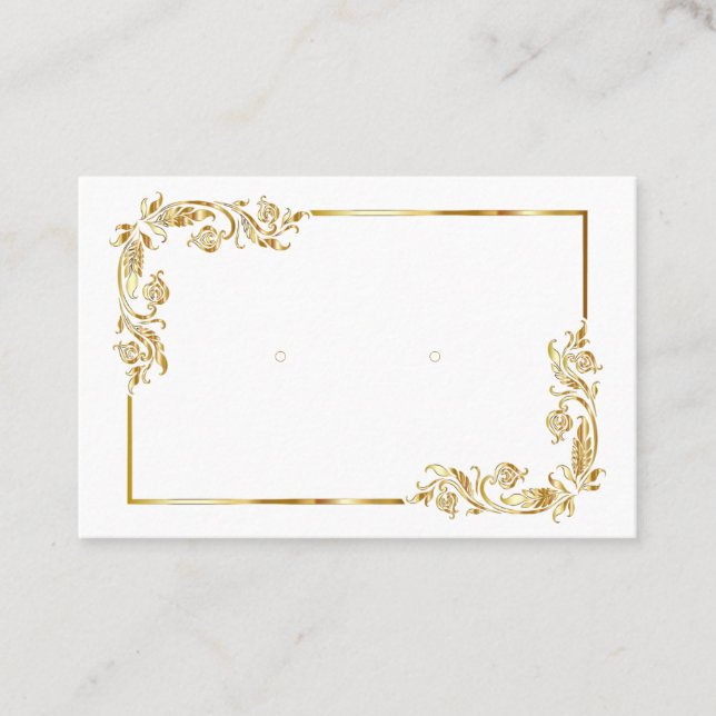 Custom Baroque "Gold" Frame Earring Display Cards (Front)