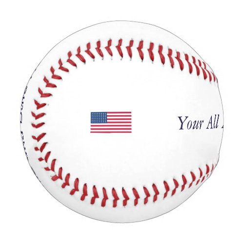 Custom Baseball American Flag