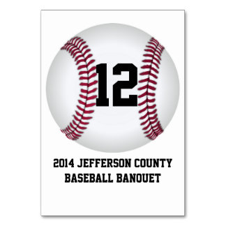 Custom Baseball Banquet Table Number Card