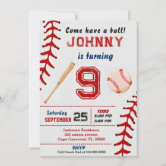 Baseball birthday invitation for boy with photo