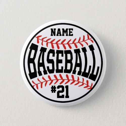 Custom Baseball Button Baseball Team Player Button