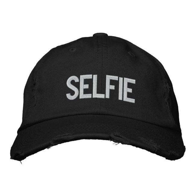 Custom Baseball Cap-SELFIE Embroidered Baseball Hat (Front)