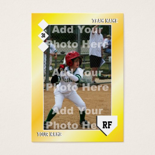 Customizable Custom Baseball Card Business Cards