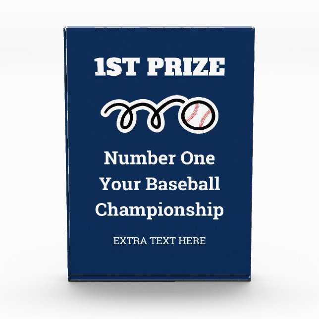 Custom baseball championship trophy acrylic award (Front)