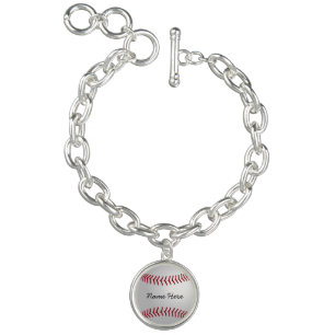 Custom Baseball Charm Bracelet Add Your Name
