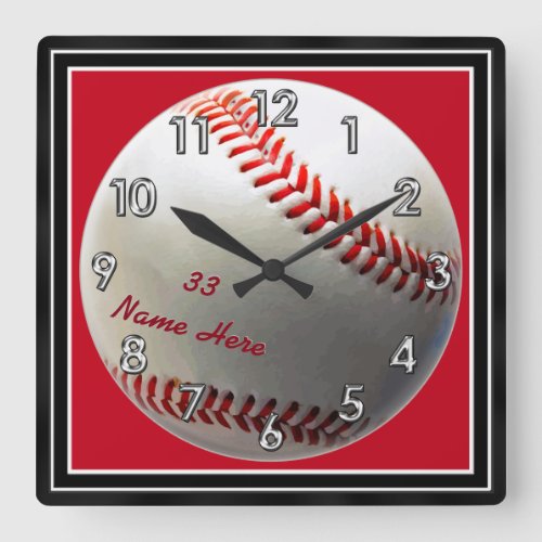 Custom Baseball Clocks with Your Name and Number