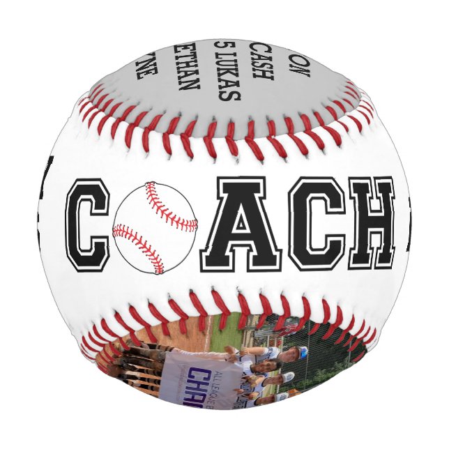 Custom Baseball Coach Keepsake Ball Gift (Front)