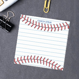 Custom Baseball Coach or Ball Player Lined Sports Post-it Notes