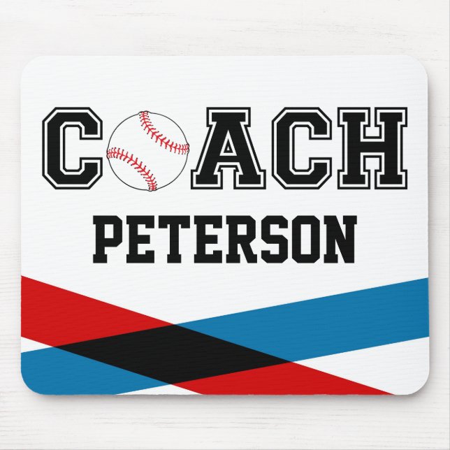 Custom baseball coach teacher gift mouse pad (Front)