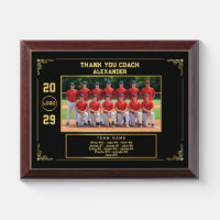 Custom Baseball Coach with Team Photo & Names