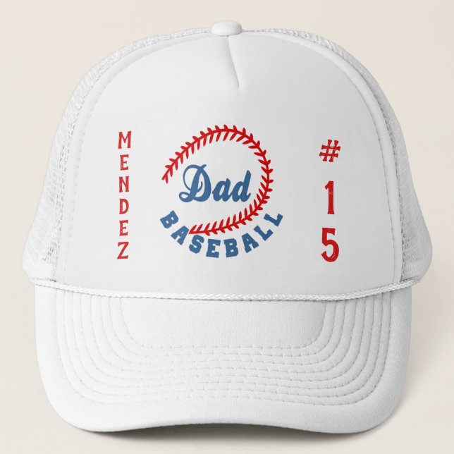Custom Baseball Dad Design Trucker Hat (Front)