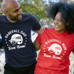 Custom Baseball Dad Mom with Name and Number T-Shirt<br><div class="desc">Get ready for game day with this custom baseball t-shirt perfect for baseball, softball, or tee-ball moms, mamas, dads, and baseball fans! This tee can be personalized with your name, number, or team name for a unique touch. Made with soft and comfortable fabric, this shirt will become your go-to for...</div>