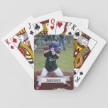 Custom Baseball Emphasis With Name And Photo Playing Cards at Zazzle