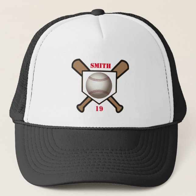 Custom Baseball Hat - Add your Name & Number (Front)