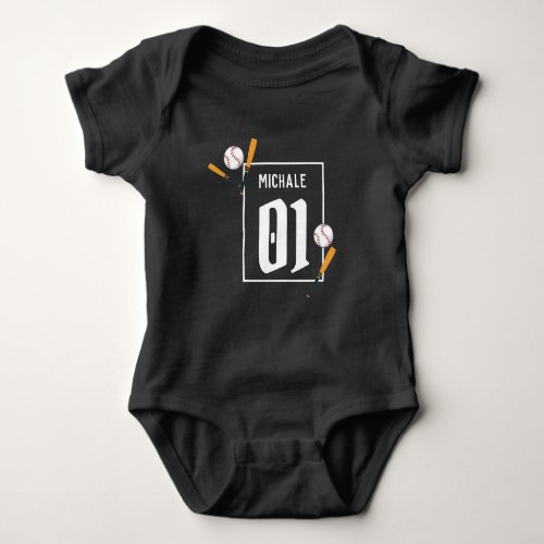 Custom baseball jersey baby bodysuit