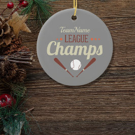Custom Baseball League Champs Ceramic Ornament