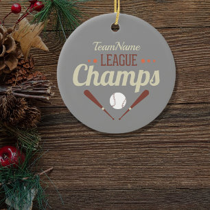 Custom Baseball League Champs Ceramic Ornament