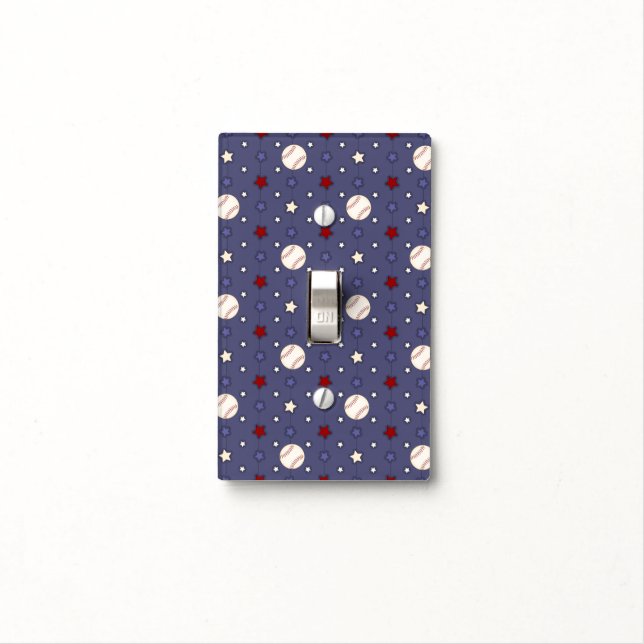 Custom Baseball Light Switch Cover (In Situ)
