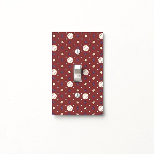 Custom Baseball Light Switch Cover (In Situ)