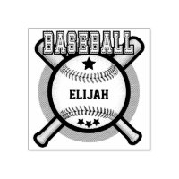 Custom Baseball Logo Rubber Stamp Zazzle