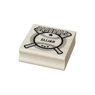 Custom Baseball Logo Rubber Stamp