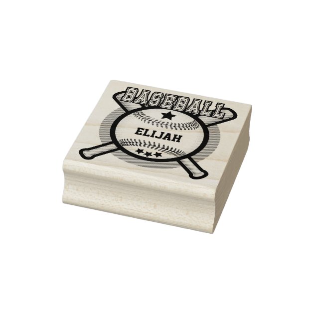 Custom Baseball Logo Rubber Stamp Zazzle