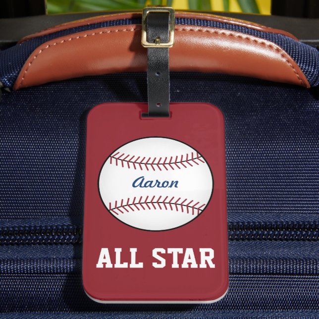 Custom Baseball Luggage Tag Gift (Front Insitu 2)