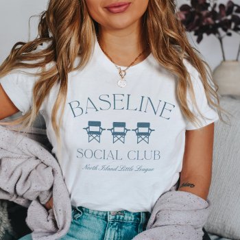 Custom Baseball Mom Baseline Social Club T-shirt by RedwoodAndVine at Zazzle