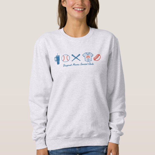 Custom Baseball Mom Cute Softball Mama Sweatshirt (Front)