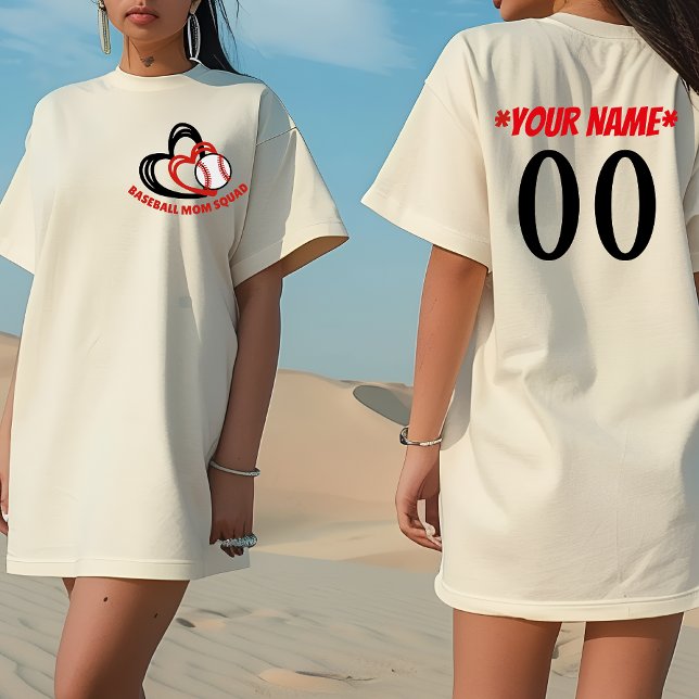 Custom Baseball Mom Personalized Team Squad  T-Shirt (Baseball Mom Shirt)