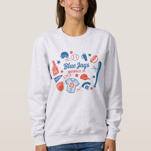 Custom Baseball Mom Proud Softball Mama Game Day Sweatshirt (Front)
