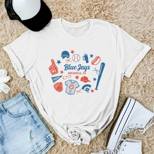 Custom Baseball Mom Proud Softball Mama Game Day T-Shirt (Creator Uploaded)