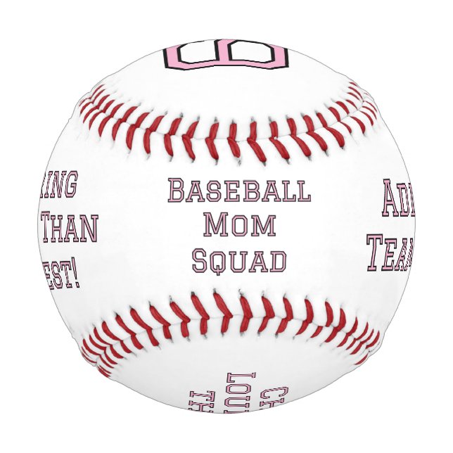 Custom Baseball Mom Squad, Customized Baseball (Front)